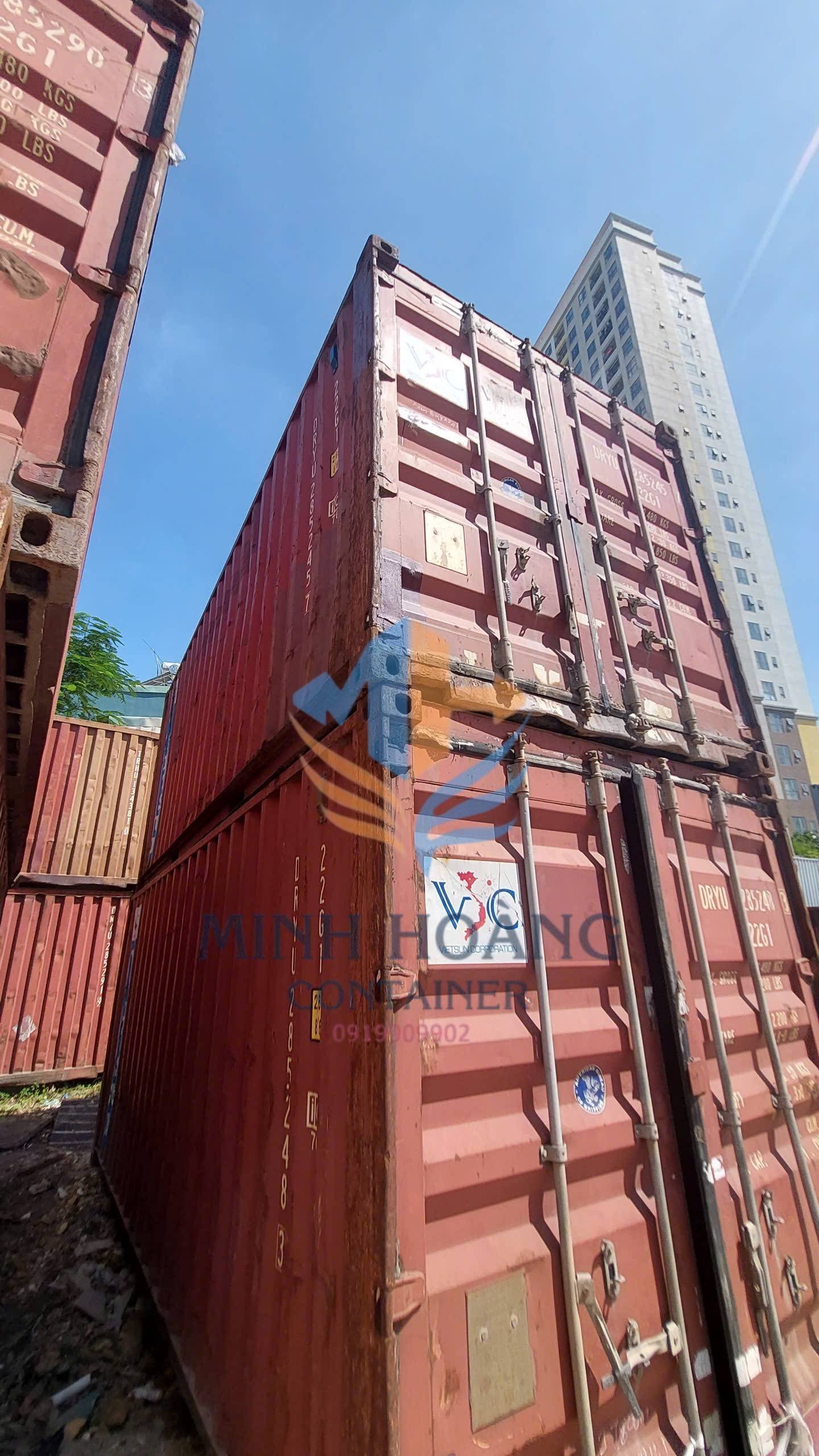 Container Kho 20 Feet Màu Đỏ Cao 2m6 Mẫu 3